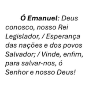 Antífonas da Expectação de Maria 07 - Ó Emanuel