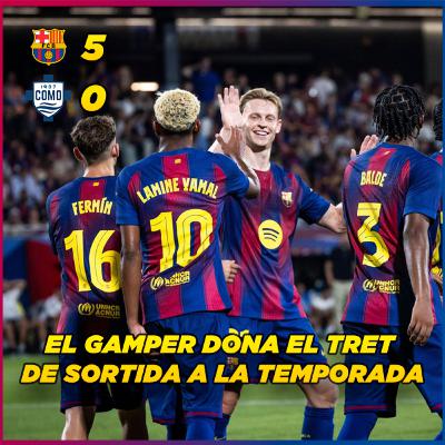 El Barça celebra la festa del Gamper amb una maneta al Como | FC Barcelona 5 Como 0