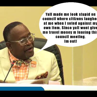 "Mayor Bartie leaves council meeting shame because council wouldn't let him abuse the travel policy" "Mayor Bartie leaves council meeting shame because council wouldn't let him abuse the travel policy"