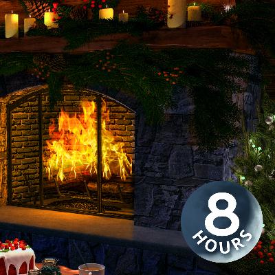 Yule Log Fireplace & Rain Sounds | 8-Hour Holiday Fireplace Ambience Yule Log Fireplace & Rain Sounds | 8-Hour Holiday Fireplace Ambience