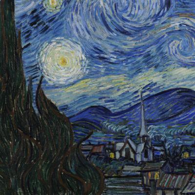 На волнах холмов спят село и кипарис. Ван Гог. "Звёздная ночь" На волнах холмов спят село и кипарис. Ван Гог. "Звёздная ночь"
