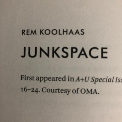 Junkspace/ Rem Koolhaas