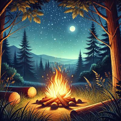 Calidez de una Hoguera para una Serenidad Nocturna