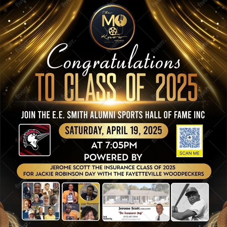 E.E. Smith Alumni Sports Hall of Fame Inc Powered by Jerome Scott The Insurance Guy to Join Fayetteville Woodpeckers in Jackie Robinson Day Celebration at Segra Stadium