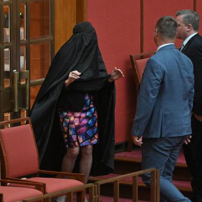 Senate suspended after Pauline Hanson throws 'disrespectful' stunt