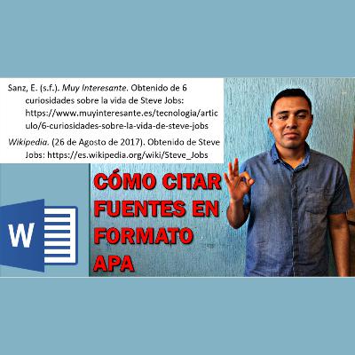 45. ¿Cómo citar FUENTES en formato APA? | Con WORD, muy FÁCIL