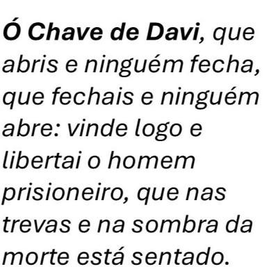 Antífonas da Expectação de Maria 04 - Ó Chave de Davi