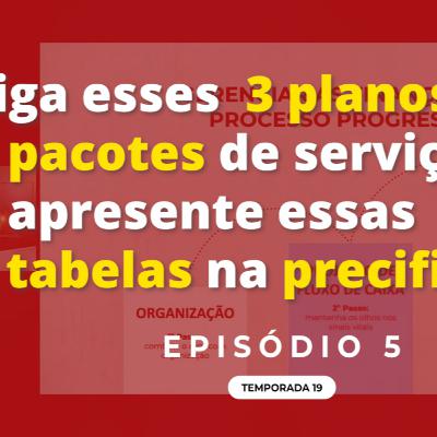 Siga os 3 planos e pacotes de serviço e apresente essas 2 tabelas de precificação