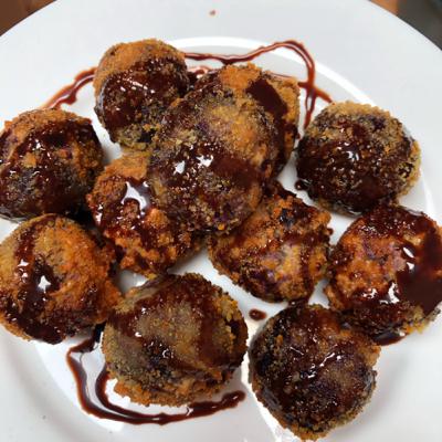 Bola bola ubi ungu coklat lumer