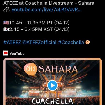 Coachella fun event live stream starts today on Coachella YouTube channel today