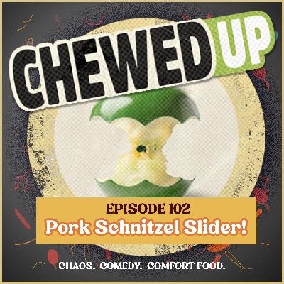 Tailgate-Ready Pork Schnitzel Sliders + Brussels Sprout Slaw | Chewed Up Podcast Ep. 102 Tailgate-Ready Pork Schnitzel Sliders + Brussels Sprout Slaw | Chewed Up Podcast Ep. 102