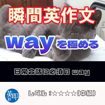 【瞬間英作文:wayを極める】「道」だけじゃない!wayを日常会話で使いこなそう 【瞬間英作文:wayを極める】「道」だけじゃない!wayを日常会話で使いこなそう