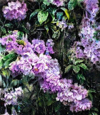 藝術家：周運順 /  作品：蒜香藤花 Ⅲ