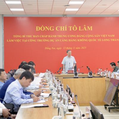 Thời sự 12h 13/11/2025: Tổng Bí thư Tô Lâm kiểm tra Dự án Cảng Hàng không Quốc tế Long Thành