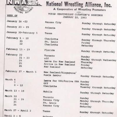 Ric Flairs INSANE 1983 Schedule as NWA Champion