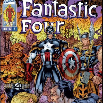 #251: Cap Meets the FF! (1996) Fantastic Four #3 by Jim Lee / Brandon Choi