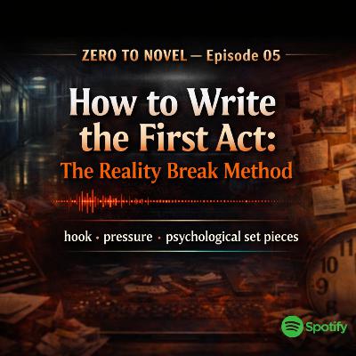 ZERO TO NOVEL — Episode 05: How to Write the First Act: The Reality Break Method ZERO TO NOVEL — Episode 05: How to Write the First Act: The Reality Break Method