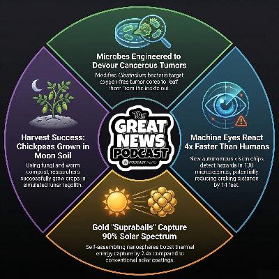Cancer-Eating Bacteria, 10-Passenger Flying Taxis, and the First Moon Harvest