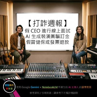 EP.285 [ Podcast ] 【打詐週報】假 CEO 進行線上面試 / AI 生成裝潢圖騙訂金 /  假冒健保或雲端發票退款