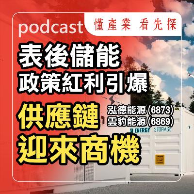 泓德能源(6873)、雲豹能源(6869)，儲能戰綠電業迎商機。