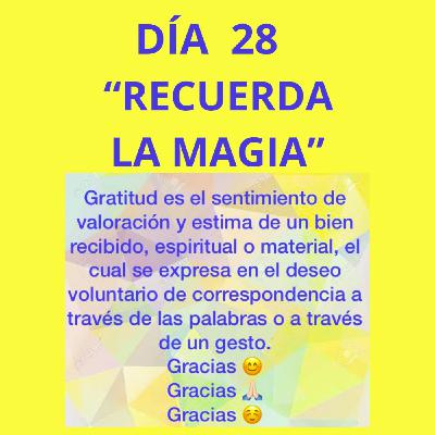 Día 28 "RECUERDA LA MAGIA" Final del Reto de GRATITUD