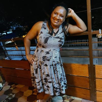 Karen Appadoo who is visually impaired has the support of her two children