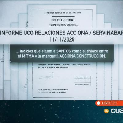 Horizonte: Un nuevo informe de la UCO sitúa a Santos Cerdán como el enlace entre el Gobierno y la empresa Acciona
