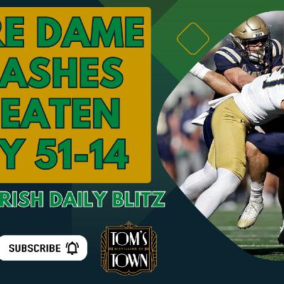 Notre Dame Squashes Unbeaten Navy 51-14 Notre Dame Squashes Unbeaten Navy 51-14