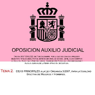 Tema 2. IDEAS PRINCIPALES a la Ley Orgánica 3/2007, para la Igualdad Efectiva de Mujeres y Hombres.