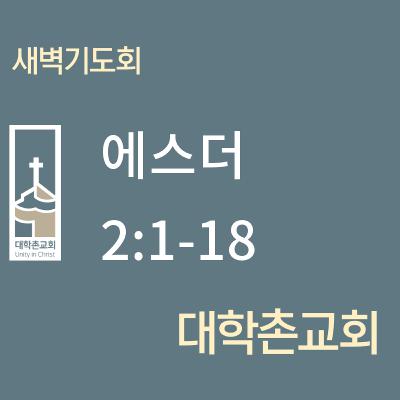 250513 새벽 | 에스더 2:1-18 | 대학촌교회 | 매일성경