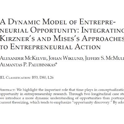 32- A Dynamic Model of Entrepre-neurial Opportunity Integrating Kirzner’s and Mises’s Approaches to