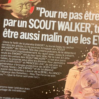 Trésors de la Guerre des Étoiles : pub pour le Scout Walker en 1983 Trésors de la Guerre des Étoiles : pub pour le Scout Walker en 1983