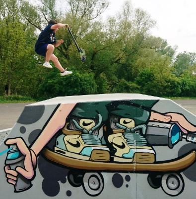 Skaten, Scooter fahren und miteinander Lernen Skaten, Scooter fahren und miteinander Lernen