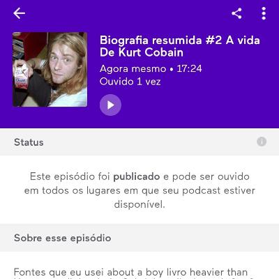 Falando sobre o episódio do biografia resumida e sobre o podcast em si