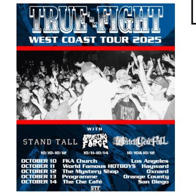 【interview for...】ヤジマ(TRUE FIGHT Vo)とショーダ(TRUE FIGHT Gt)がアメリカツアーと初めての海外ライブで準備しておくべき物とことについて話した場合