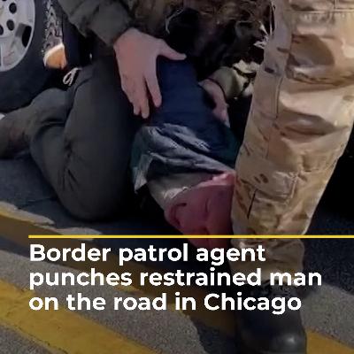 US federal agent in Chicago punches restrained man’s head on the ground | AJ#shorts