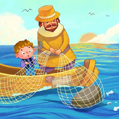 石を引き上げた漁師 The Fisherman Who Catches Rocks