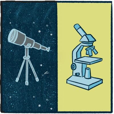 Telescope vs. Microscope: a focused debate Telescope vs. Microscope: a focused debate