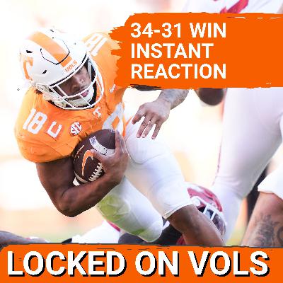 REACTION: Tennessee HOLDS ON for 34-31 Victory over Arkansas | DeSean Bishop, Peyton Lewis SHINE