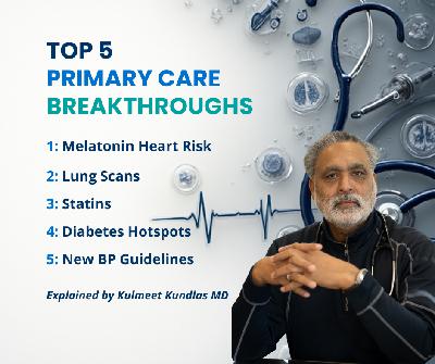 Top 5 Primary Care Breakthroughs: Melatonin, Lung Scans, Statins, Diabetes & New BP Guidelines