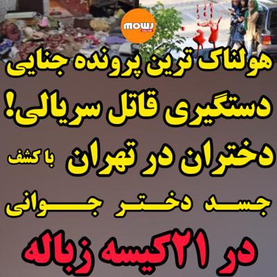 هولناک ترین پرونده جنایی سال و دستگیری قاتل سریالی دختران تهرانی و کشف جسد دختری در ۲۱ کیسه زباله