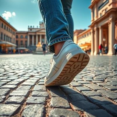 Foot care walking on Ancient Streets