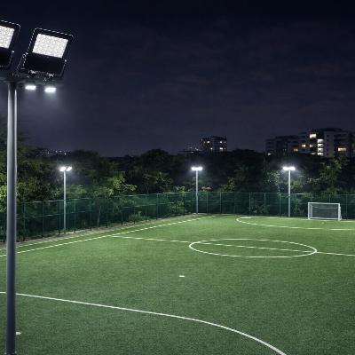Dự Án Lắp Đèn Pha LED 400W Cho Sân Bóng Mini