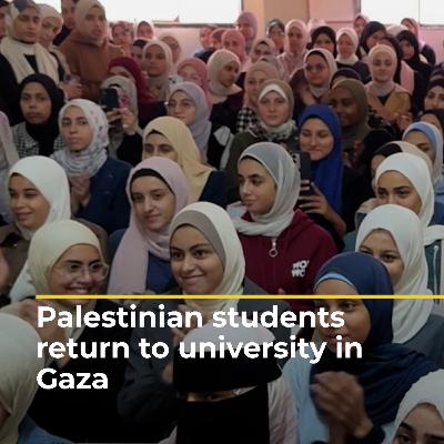 Palestinian students return to class at Gaza university | AJ#shorts