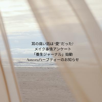#76耳の痛い話は“愛”だった? / メイク事情アンケート / 「養生ジャーナル」始動 / Aoteoraハーブティーのお知らせ