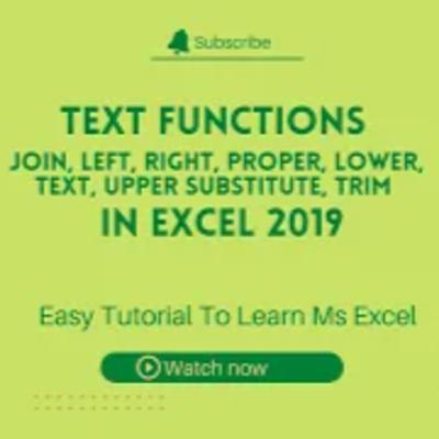 Join text | Upper | Lower | Proper | Trim |Basic Excel | Excel 2019| Data Management | BPA EDUCATORS