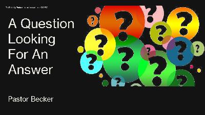 A Question Looking For An Answer