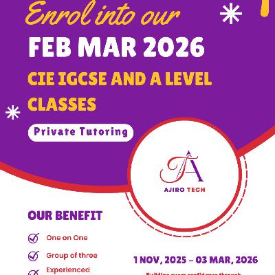 Enrol Now for the February March 2026 CIE IGCSE and A Level Classes!