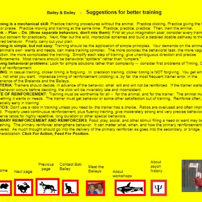 Bonus: Training wisdom from page 9 of Dr. Bob Bailey's website (Plus: Join Annie for a film screening and Q and A with Dr. Bailey on April 24th)