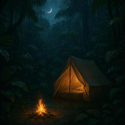 Tropical Rainforest Ambience 🏕️🌙 nature sounds for sleep 8 hours, rain on leaves & cozy